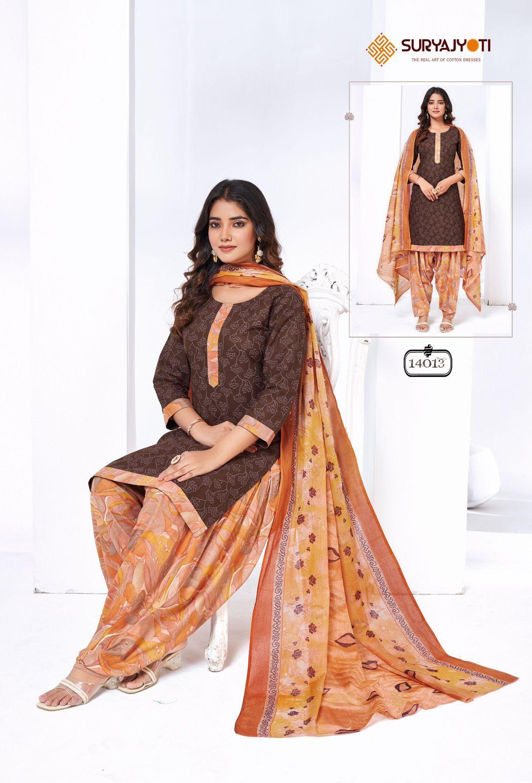 Trendy Patiyala Vol 14 By Suryajyoti Printed Cotton Dress Material Orders In India